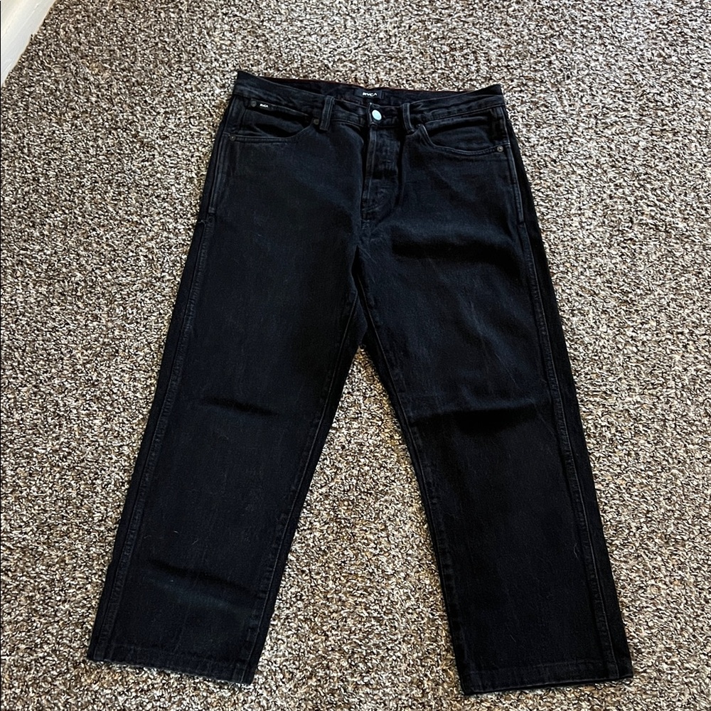 RVCA Men's Black Straight Jeans